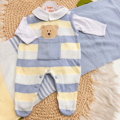  Saída de Maternidade Theodoro - Azul Bebê e Amarelo